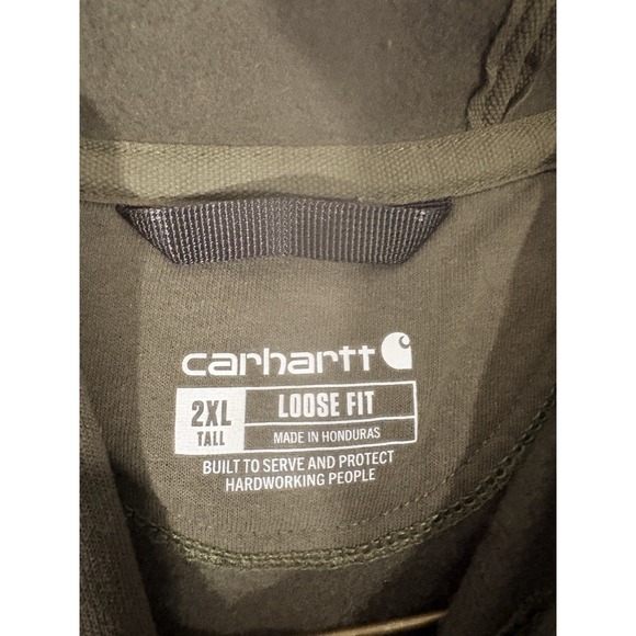 CARHARTT HOODIE MENS 2X TALL LOOSE FIT GREEN - Picture 4 of 6